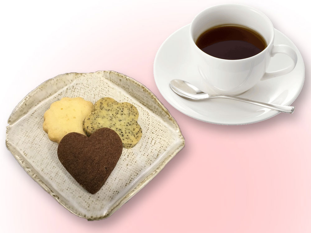 ハートメイド　クッキーセット(コーヒーor紅茶付き)
